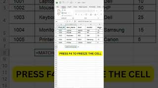 Find Any Item's Position in 1 Second! | MATCH Function in Excel #shorts #excel #exceltips #tech