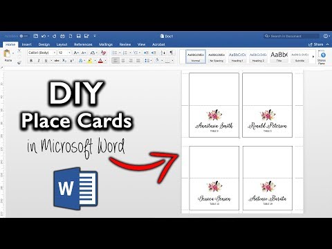 How to make place cards in Microsoft Word | DIY table cards with template