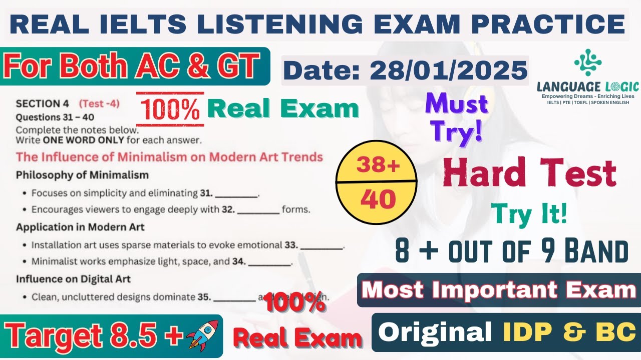 IELTS LISTENING PRACTICE TEST 2025 WITH ANSWERS | 28.01.2025 - YouTube