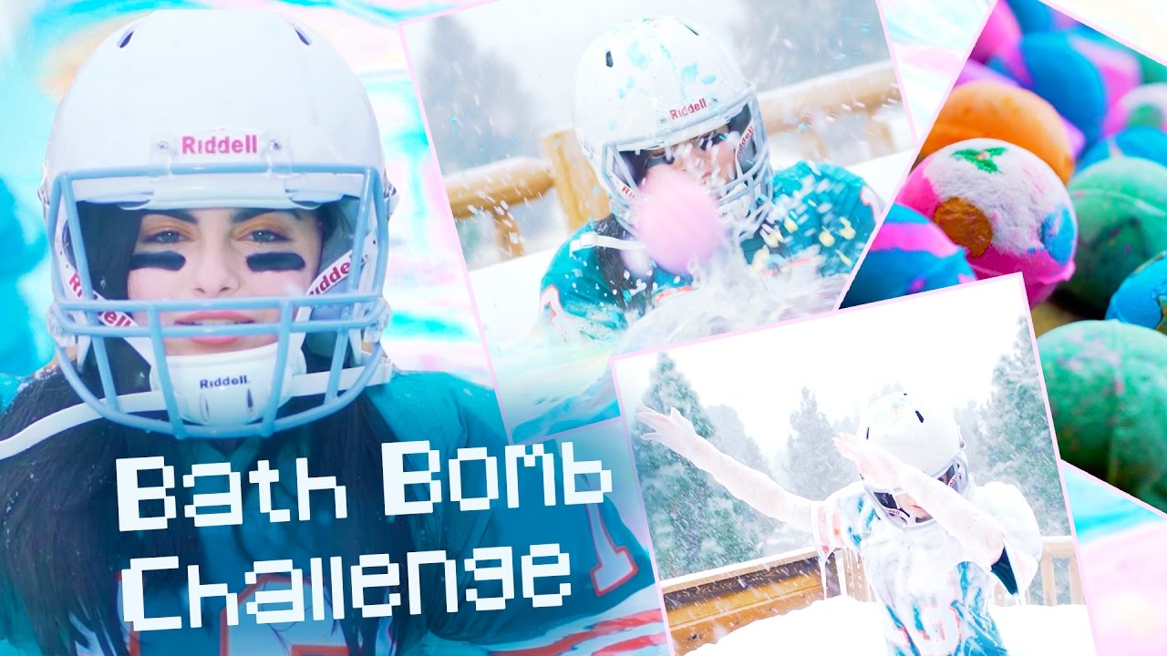 50 Bath Bomb Challenge In A Hot Tub Youtube