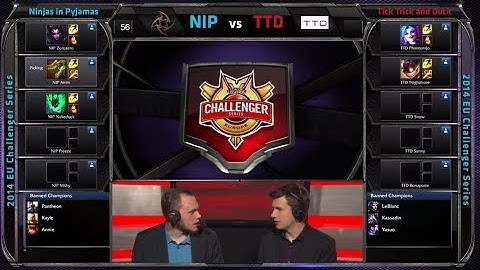 Ninjas in Pyjamas vs Tick Trick and Duck | Game 1 Semi Finals EU Challenger Series #1 | NIP vs TTD