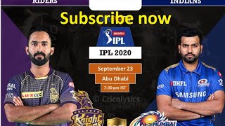 Live Streaming Ipl Kkr Vs Mi 2020