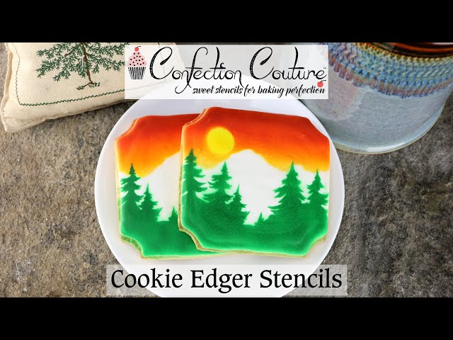 Pine Trees Cookie Stencil Edger