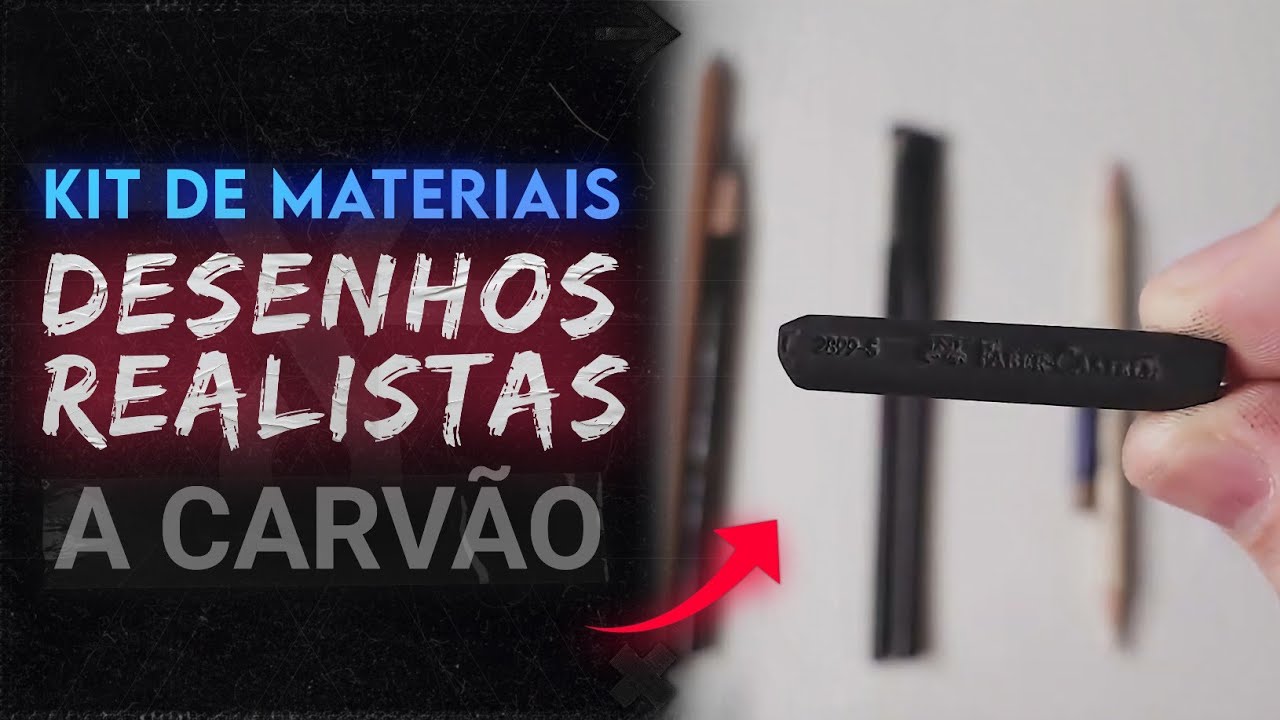 Kit Básico de Materiais para Fazer Desenhos Realistas a Carvão