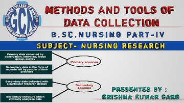 Method & Tools Of Data Collection