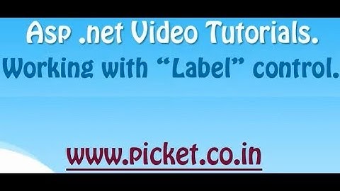 Label control in ASP.net with C# using visual studio.