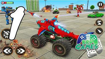 Monster Truck Robot Shark Attack – Car Robot Game Gameplay Walkthrough #1 (Android, IOS)