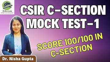 CSIR Mock Test - 1 | C Section Important to Score 100/100 | Biodotcom | #CSIR