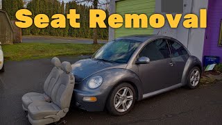 How to Remove Seats 2005 Volkswagen New Beetle (carpet has mold from water leak)