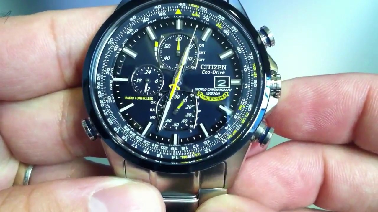 Citizen Blue Angels World Chrono A-T Eco-Drive Atomic Watch AT8020-54L -  YouTube