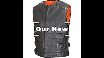 Motorbike Vest Bullet Proof Style Real Leather Riding Vest Jacket 