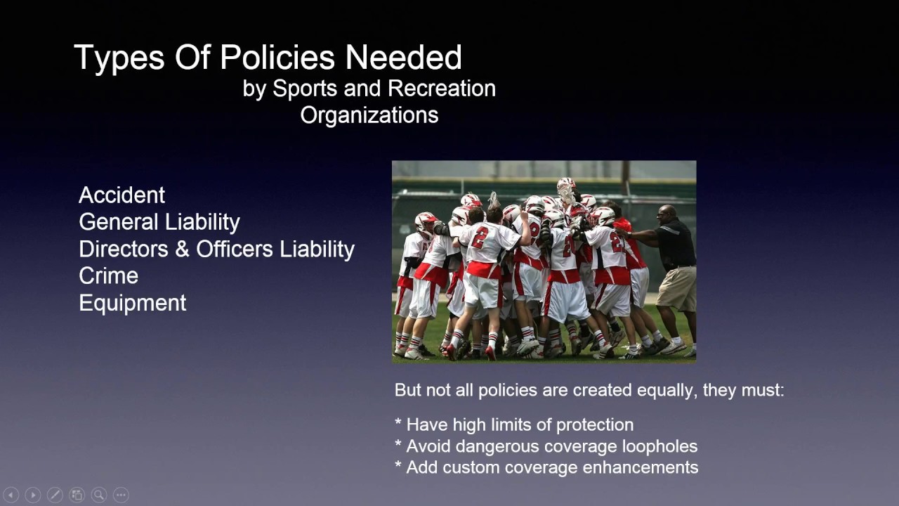 Sports and Recreation Insurance Made Simple Sports and Recreation Insurance Made Simple
