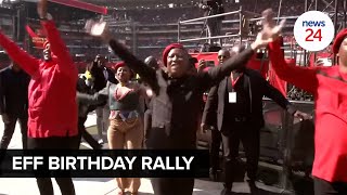 WATCH | Julius Malema arrives to cheers at EFF birthday rally