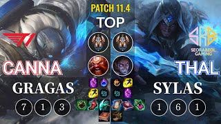 T1 Canna Gragas vs SRB Thal Sylas Top - KR Patch 11.4