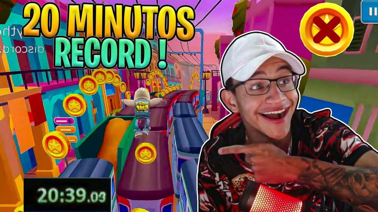 🕗 RECORDE MUNDIAL DE NO COIN DO SUBWAY SURFERS 😨🏆🔥 (20 MINUTOS