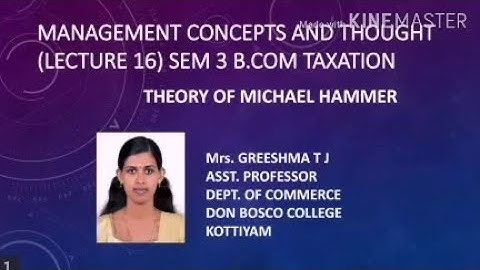 MANAGEMENT CONCEPTS AND THOUGHT LECTURE 16 SEM 3 B.COM TAXATION - THEORY OF MICHAEL HAMMER