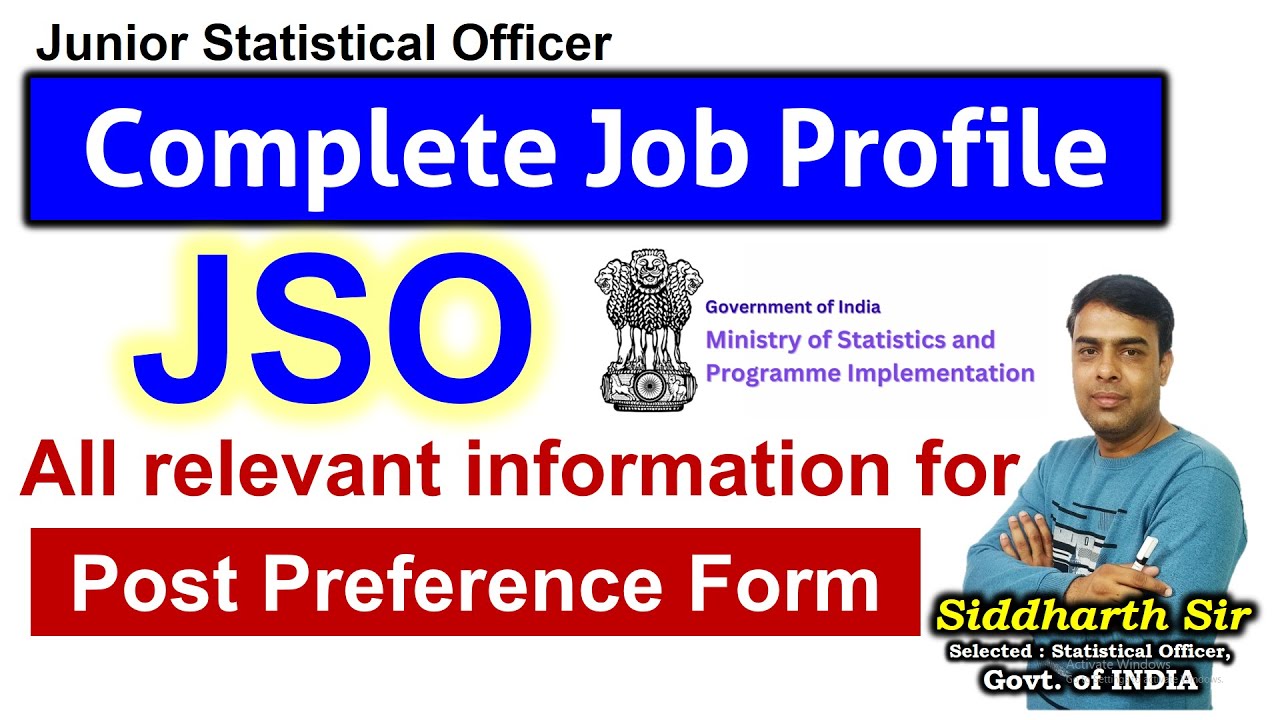 JSO - Complete Job Profile - SSC CGL 2025 Tier 2, Paper 2, Statistics # ...