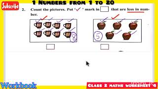 Class 2 worksheet 4 maths(1 Numbers from 1 to 20)