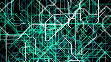 Abstract geometric lined pattern, motion graphics. Animation. Endless quantity of green, blue, and