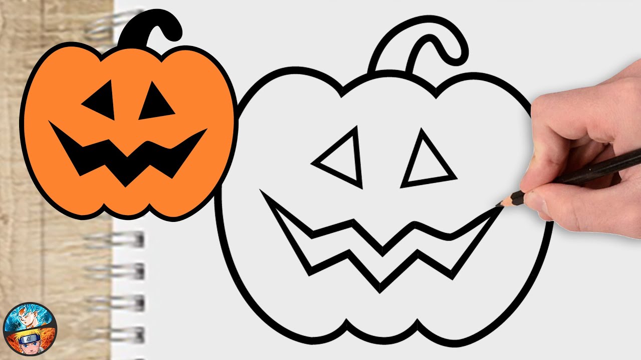 COMO DESENHAR ABÓBORA DE HALLOWEEN 🎃  HOW TO DRAW HALLOWEEN PUMPKIN  COLORINDO E DESENHANDO 