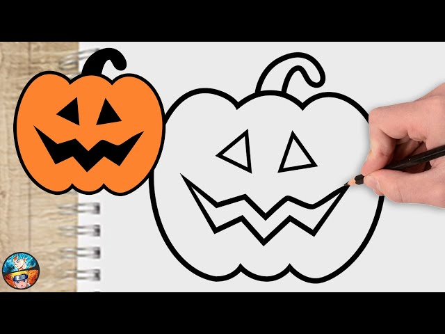 🎃 COMO DESENHAR UMA ABÓBORA FÁCIL 🎃 [DESENHOS DE HALLOWEEN] - HOW TO DRAW  A PUMPKIN EASY 