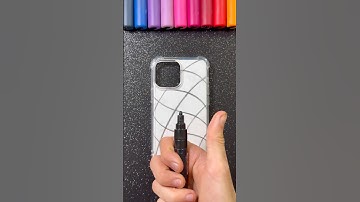 Easy Phone Cover Idea with Paint Markers! 🎨✨🤩 #colors #visualart #diy