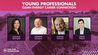 Young Professionals Clean Energy Career Connection
Join us for a panel conversation featuring representatives from a few of the top clean energy companies in the region and nation. They will discuss employment opportunities for young professionals in the clean energy workforce. Stick around afterwards to learn more in small-group conversations with the employers themselves! Young Professionals Clean Energy Career Connection
