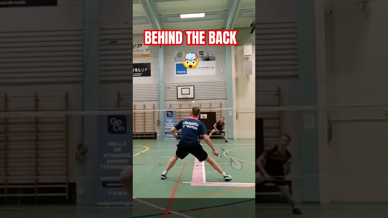 Badminton SHOT Behind The BACK 😲😲 #highlights #badminton #skills #shorts 