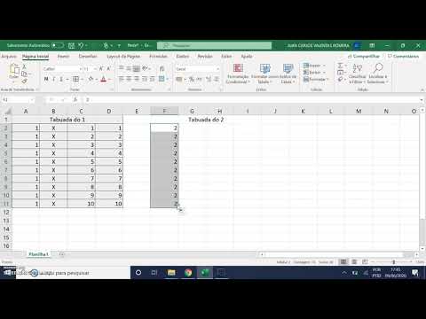 Vídeo: Como Criar Uma Tabuada No Excel