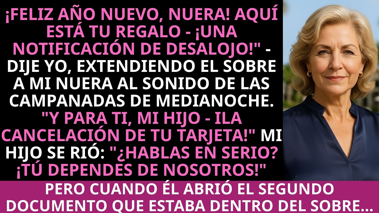 Feliz Año Nuevo Nuera! Aquí Está Tu Regalo — Una Notificación De Desalojo, Dije Extendiendo El Sobre