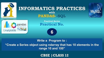 IP Practical No  6 | Informatics Practices With Python PANDAS | Class 12| CBSE