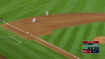 OAK@STL: Peralta makes a sliding grab at third base