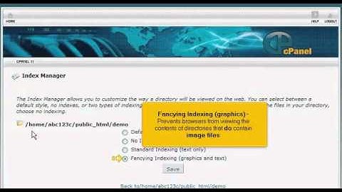 How to use the Index Manager in cPanel