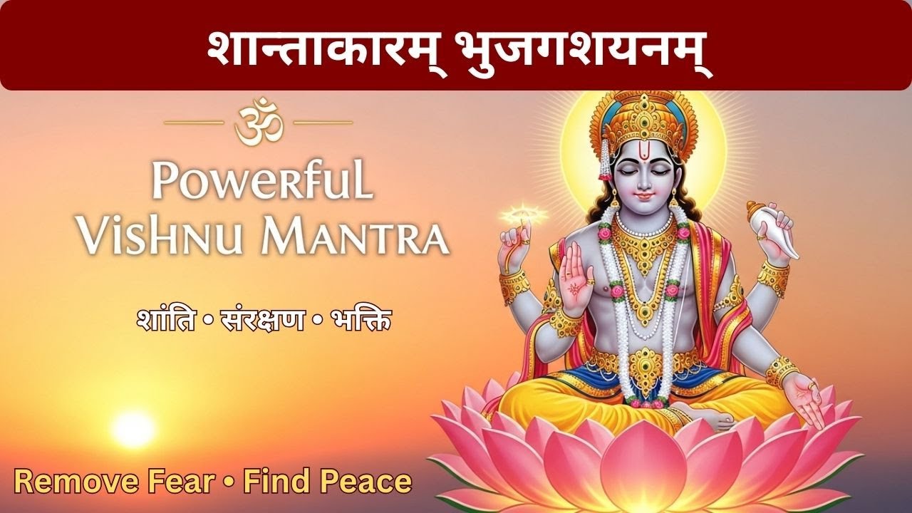 शान्ताकारम् भुजगशयनम् | Powerful Vishnu Mantra for Peace & Protection | Shantakaram Bhujagashayanam