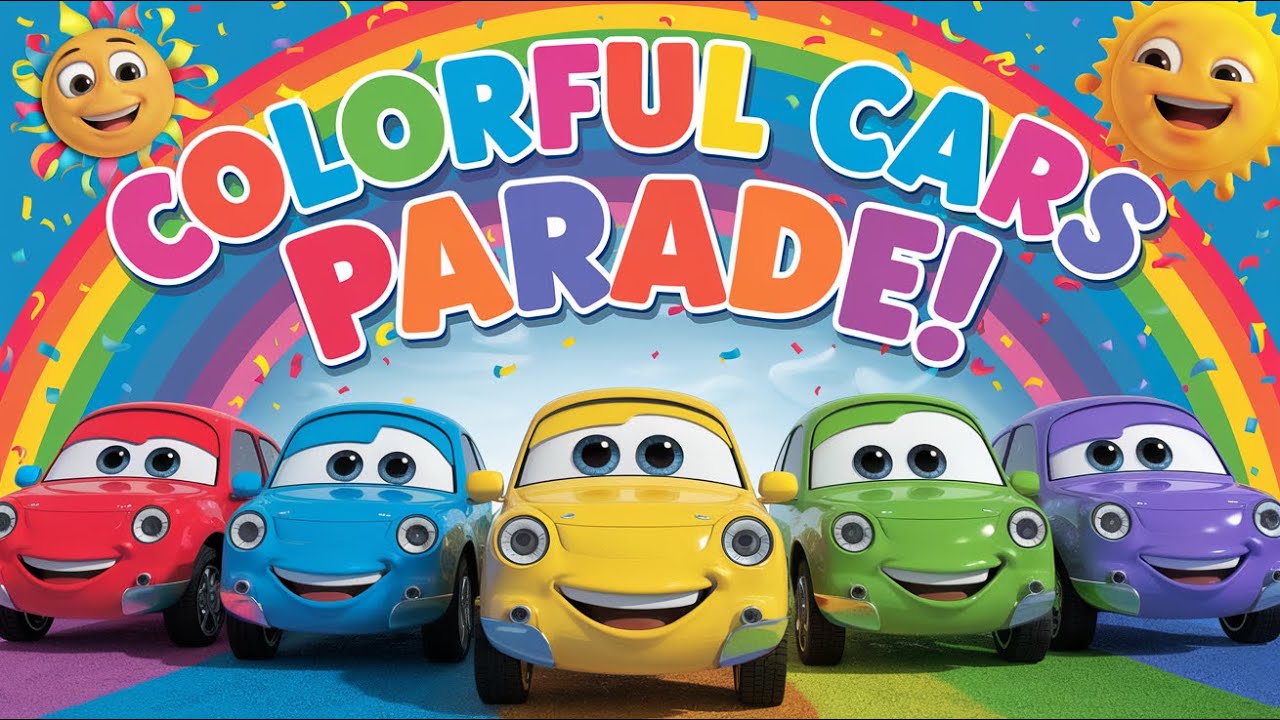 Colorful Cars Parade 🚗🎨 | Fun Learning Colors Song for Kids | Toddler ...