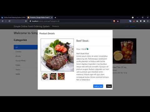 Online Food Ordering System in PHP and SQLite Database DEMO