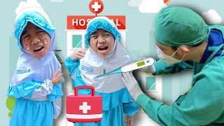 Vlog Keluarga Riska Vaksin Ke 1 💞 Seharian Jaga Dede Bayi Lucu NANGIS KEJER! Takut Disuntik Dokter ?