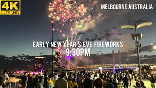 9:30PM NEW YEAR 2022 FIREWORKS CELEBRATION CITY OF MELBOURNE AUSTRALIA