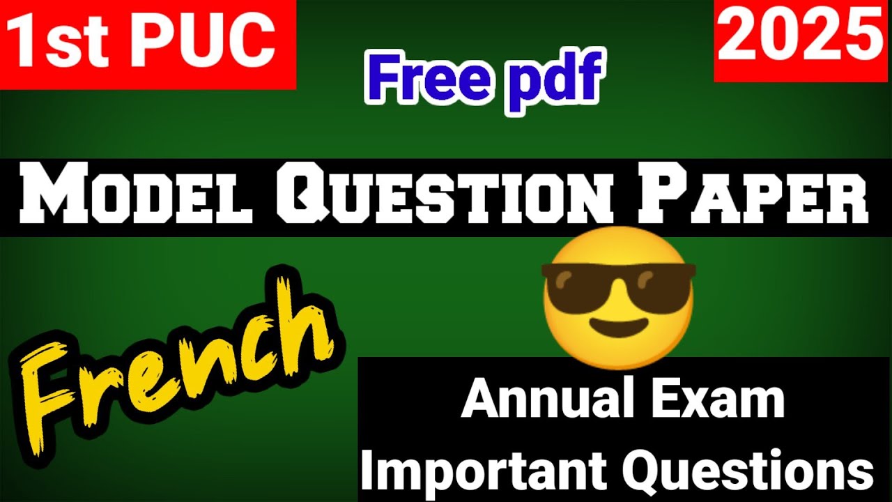1st puc French model question paper important questions 2025 - YouTube