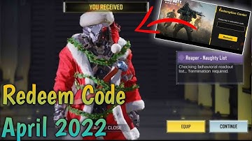Codm Redeem Code 2022 | New Redeem Code Codm | Today Redeem Code Codm | Cod Mobile Redeem Code 2022