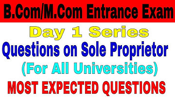 B.Com/M.Com Entrance Exam Series Day 1 || B.Com Entrance Exam 2020 || M.Com Entrance Exam 2020