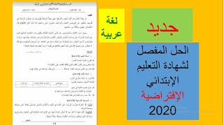 تصحيح شهادة التعليم الإبتدائي الإفتراضية 2020 لغة عربية