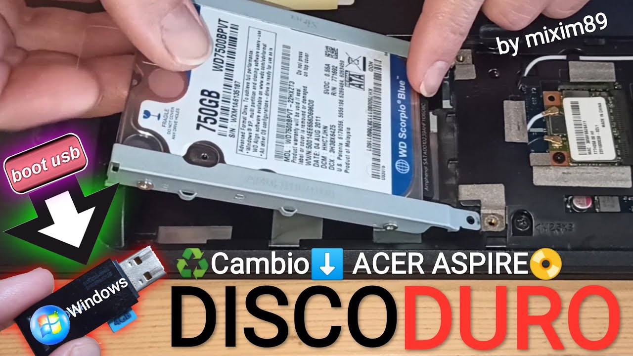 DISCO Ordenador (Acer + INSTALAR Windows 7 USB BOOTEABLE by mixim89 - YouTube