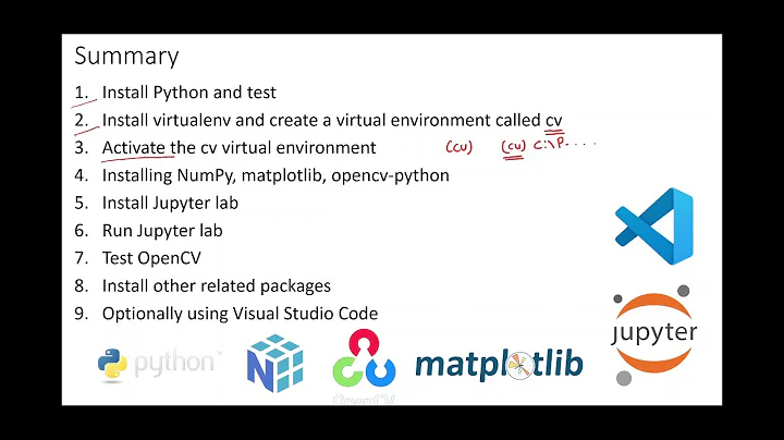 Installing Python and OpenCv in a Virtualenv in Windows