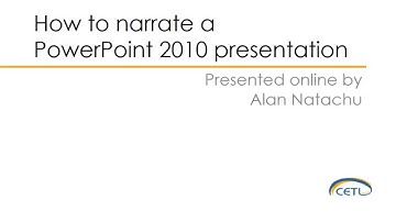 How to Narrate a PowerPoint 2010 Presentation