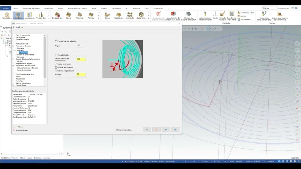 Fresado circular Mastercam 2023 YouTube