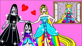 Paper Dolls Dress Up - Costume Sadako & Rapunzel Mother and Daughter Family - Fairy Tales #56