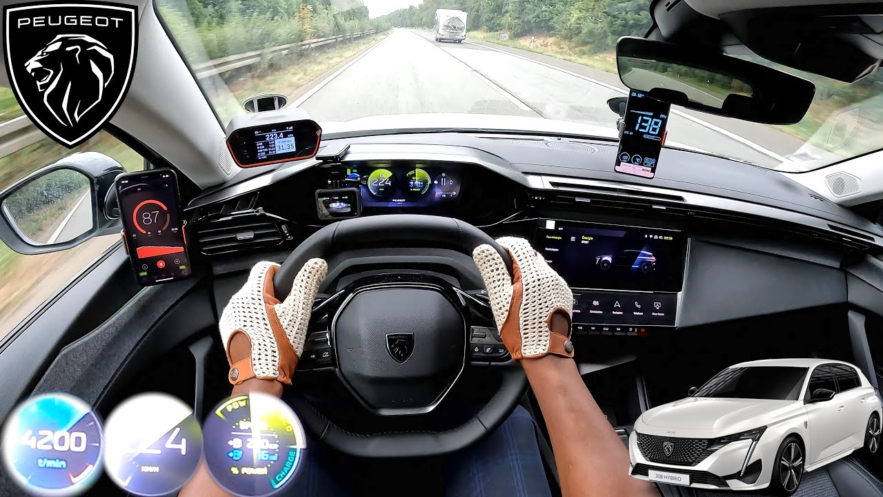 NEW PEUGEOT 308 1.6l 180HP | POV TOP SPEED DRIVE AUTOBAHN - YouTube