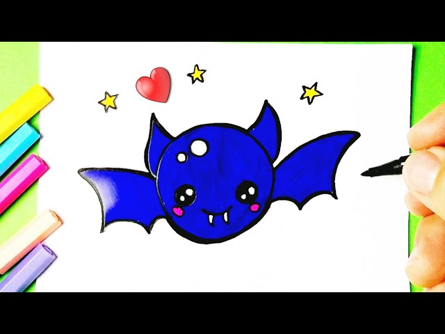 Como desenhar Morcego de Halloween Kawaii ❤ Desenhos kawaii - Desenho para  Desenhar 