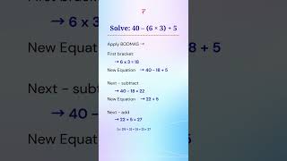 Famous BODMAS Made Simple | Solve 40 – (6 × 3) + 5 Fast #shorts Wealth
